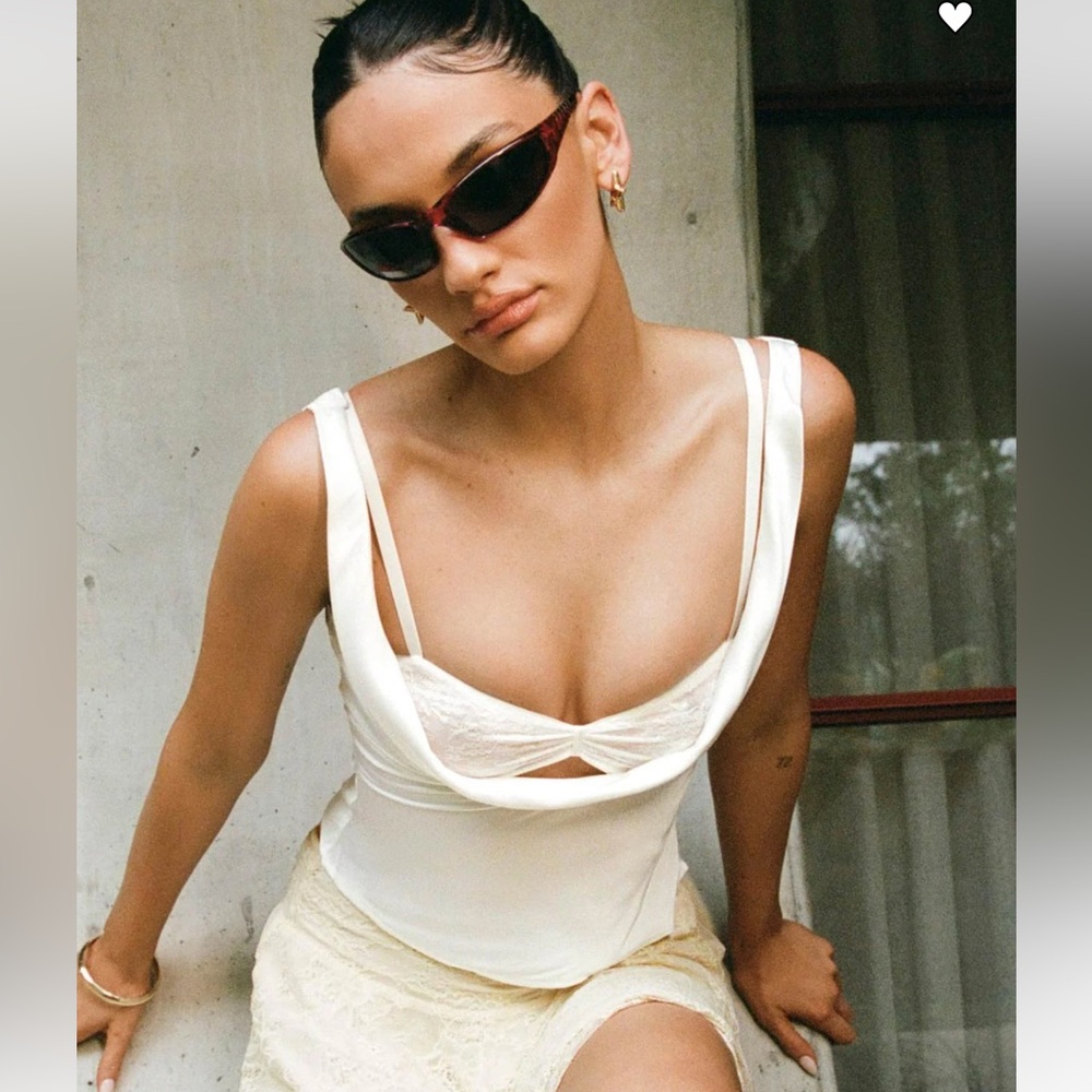Princess Polly Draped Scoop Neck Cami Top and Bra